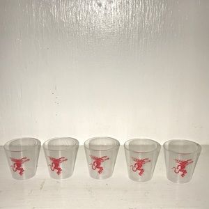 Plastic fireball shot glasses